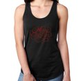 thumbnail image 1 of Womens T-Shirt Rhinestone Bling Black Tee Merry Christmas Red Tank Racer Back Small, 1 of 2