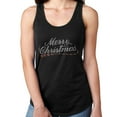 thumbnail image 1 of Womens T-Shirt Rhinestone Bling Black Tee Merry Christmas Tank Racer Back XX-Large, 1 of 2