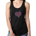 thumbnail image 1 of Womens T-Shirt Rhinestone Bling Black Tee Pink Blue Pink Heart Tank Racer Back Small, 1 of 2