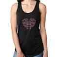 thumbnail image 1 of Womens T-Shirt Rhinestone Bling Black Tee Pink White Hearts Love Tank Racer Back Medium, 1 of 2