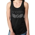 thumbnail image 1 of Womens T-Shirt Rhinestone Bling Black Tee Soccer Angel Wings Tank Racer Back Medium, 1 of 1