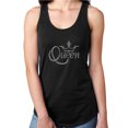 thumbnail image 1 of Womens T-Shirt Rhinestone Bling Black Tee Sparkle White Queen Crown Tank Racer Back XX-Large, 1 of 2