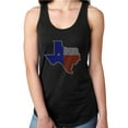 thumbnail image 1 of Womens T-Shirt Rhinestone Bling Black Tee Texas Flag Map Tank Racer Back X-Large, 1 of 2