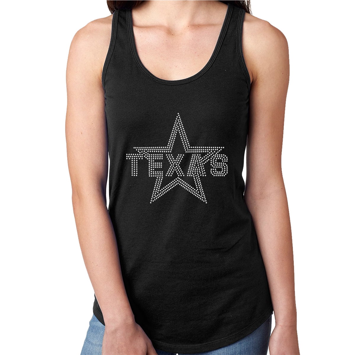 Womens T-Shirt Rhinestone Bling Black Tee Burst Star White Womens T-Shirt Rhinestone Bling Black Tee Burst Star White