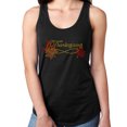 thumbnail image 1 of Womens T-Shirt Rhinestone Bling Black Tee Thanksgiving Fall Leaves Autumn Tank Racer Back X-Large, 1 of 2