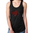 thumbnail image 1 of Womens T-Shirt Rhinestone Bling Black Tee Valentines Red Heart Gift Tank Racer Back Medium, 1 of 2