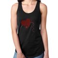 thumbnail image 1 of Womens T-Shirt Rhinestone Bling Black Tee Valentines Red Heart Gift Tank Racer Back X-Large, 1 of 2