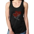 thumbnail image 1 of Womens T-Shirt Rhinestone Bling Black Tee You are my Valentine Heart Love Tank Racer Back Small, 1 of 2