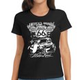 Womens T Shirt Route 66 America's Highway Short Sleeve Novelty Biker