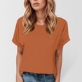 thumbnail image 1 of Womens T Shirt Short Sleeves Crew Neck Basic Tee Shirt Spring Tops Vacation Outfits, 1 of 4