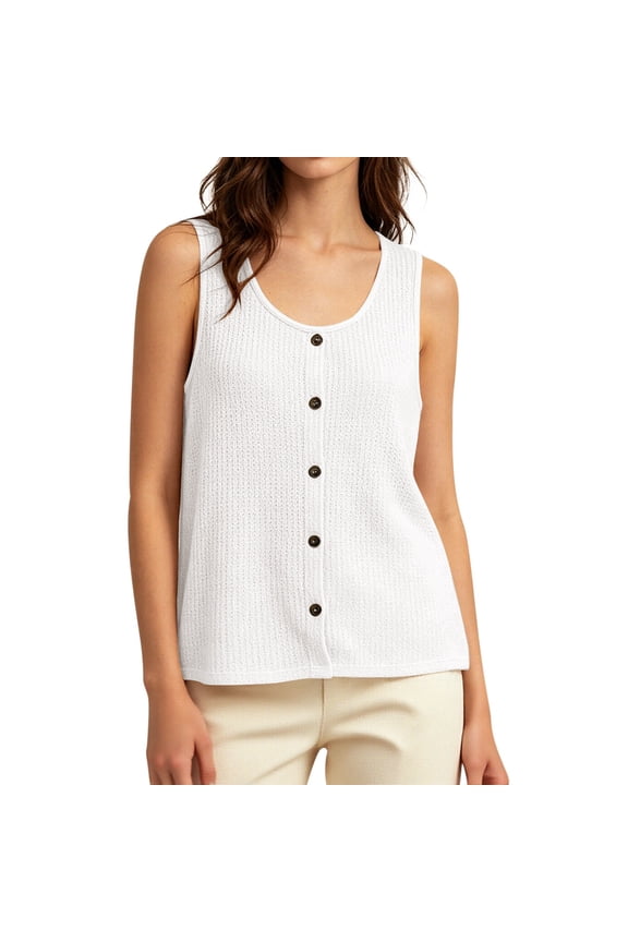 Womens T Shirt Solid Color Round Neck Sleeveless Beach Essentials for Women,White.2XL