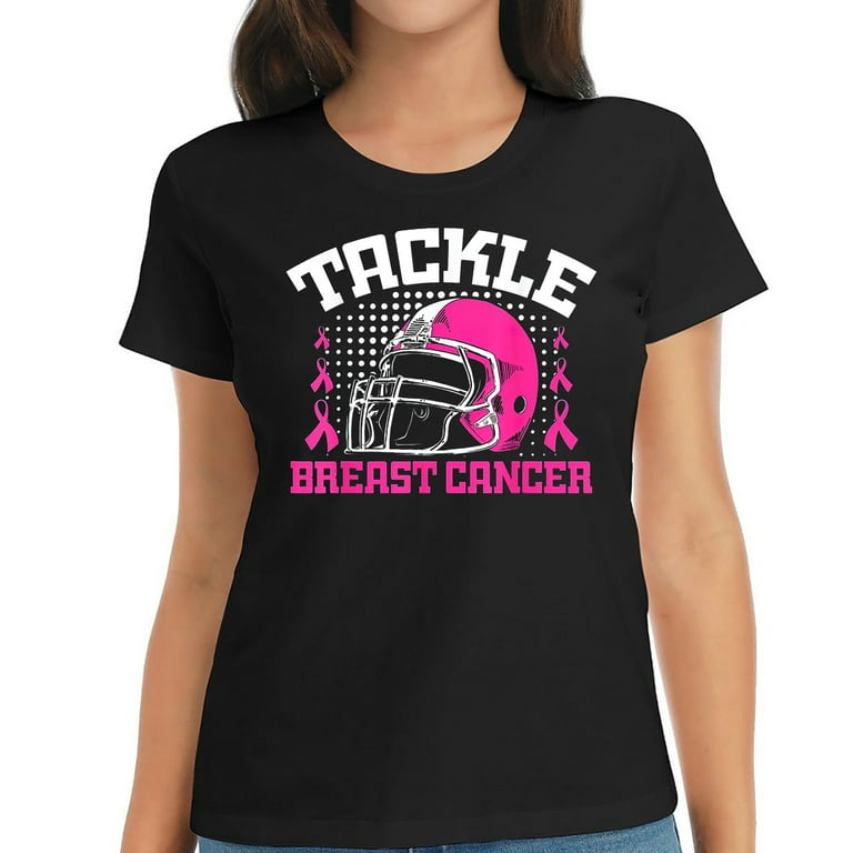 Tackle Breast Cancer Football Survivor Pink Ribbon Awareness T-Shirt Tackle Breast Cancer Football Survivor Pink Ribbon Awareness T-Shirt