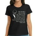thumbnail image 1 of Womens T Shirt Walk Through The Valley Of The Shadow Of Death Psalm Bible Verse For Men Shirts Black, 1 of 4