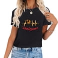 thumbnail image 1 of Womens T Shirt Wholesome Pizza Lover Heart EGC Women's Casual Vintage Graphic Tee - Perfect Birthday Gift Black, 1 of 5