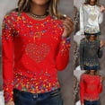 thumbnail image 1 of Womens T Shirts 2026 Long Sleeve Carnival Print T Shirt Round Neck Casual Top For Festive Celebration Casual Blouses, 1 of 5
