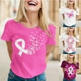 thumbnail image 1 of Womens T Shirts Breast Cancer Printed Short Sleeve Loose Tee Tops White Aesthetic Gym Clothing M, 1 of 6
