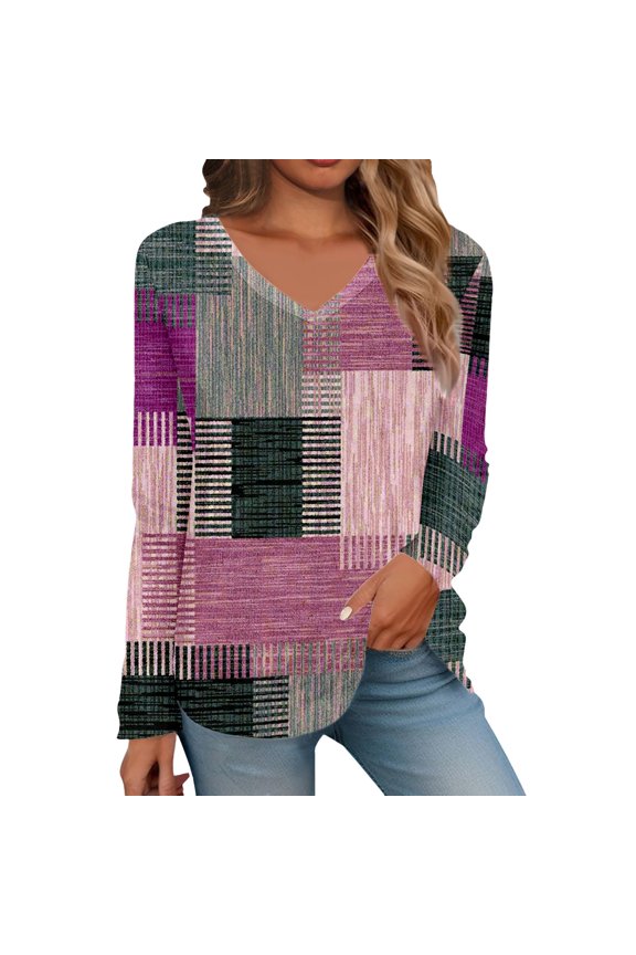 Womens T Shirts Casual Long Sleeve V Neck Shirts Lightweight Swea Fashion Tunic Tops Tshirts