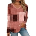 thumbnail image 1 of Womens T Shirts Casual Long Sleeve V Neck Shirts Lightweight Swea Fashion Tunic Tops Tshirts, 1 of 5