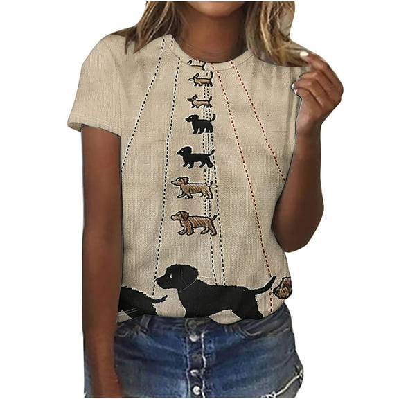 Womens T Shirts Casual Multi Pack Shirts for Women Womens Tops Dressy Casual Short Sleeve Loose Warehouse Today Shipping