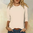 thumbnail image 1 of Womens T Shirts Casual Trendy Lightweight Raglan Round Neck Shirt Top Solid Color Versatile 2025 Fall Blouses Pullover Outfits, 1 of 5