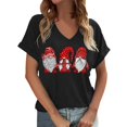 thumbnail image 1 of Womens T Shirts Christmas Santa Print V Neck Short Sleeve Graphic Spring And Summer Casual Outfits Hawaiian Shirt For Women, 1 of 4
