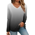 thumbnail image 1 of Womens T Shirts Comfortable Long Sleeve V Neck Shirts Lightweight Swea Fashion Tunic Tops Tshirts, 1 of 5
