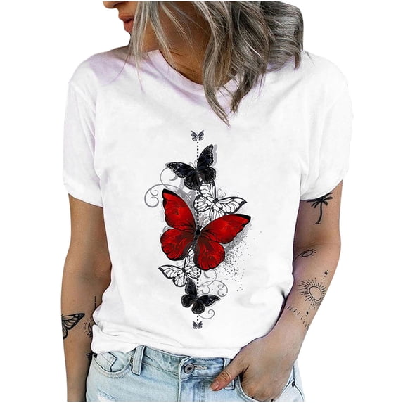Womens T Shirts Crew Neck Short Sleeve Summer Tops Casual Basic Tees