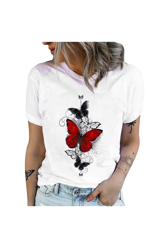 Womens T Shirts Crew Neck Short Sleeve Summer Tops Casual Basic Tees