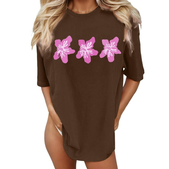 Womens T Shirts Crewneck 2026 Fashion Short Sleeve Tops Going Out Tees