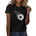 thumbnail image 1 of Womens T Shirts Cute Sunflower Graphic Tees Crewneck Short Sleeve Summer Tops Casual Loose Cotton Tshirts, 1 of 5