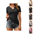 thumbnail image 1 of Womens T Shirts Everyday Womens T Shirt Lightweight Breathable Seamless Relaxed Fit Classic Solid Tee, 1 of 4