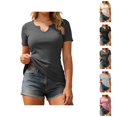 thumbnail image 1 of Womens T Shirts Everyday Womens T Shirt Lightweight Breathable Seamless Relaxed Fit Classic Solid Tee, 1 of 4