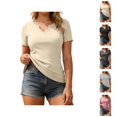 thumbnail image 1 of Womens T Shirts Everyday Womens T Shirt Lightweight Breathable Seamless Relaxed Fit Classic Solid Tee, 1 of 4