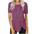 thumbnail image 1 of Womens T Shirts Graphic Funny Womens Workout Tops Long Sleeve Womens Summer Tops Casual Stylish Short Sleeve Button Up Shirts for Women Pattern, 1 of 5