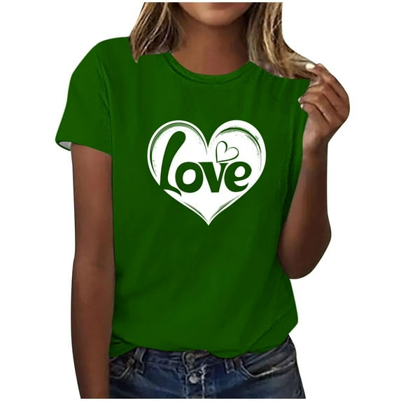 Womens T Shirts Graphic Tees Women Workout Tops Fitted Women Casual Tops Clearance Sale Generic Blouses for Women