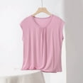 thumbnail image 1 of Womens T Shirts Ladies Tank Tops Sleeveless Summer Top Elegant Round Neck Blouse Shirts Loose Solid Color Tunic Casual Tee Pink XXXXXL, 1 of 4