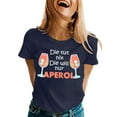 thumbnail image 1 of Womens T Shirts Letter Print Graphics Crew Neck Short Sleeve Loose Trendy Casual Tops, 1 of 5