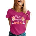 thumbnail image 1 of Womens T Shirts Letter Print Graphics Crew Neck Short Sleeve Loose Trendy Casual Tops, 1 of 5