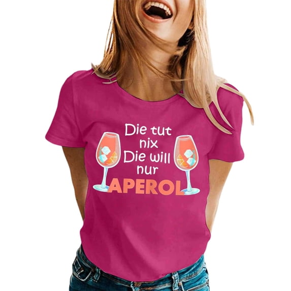 Womens T Shirts Letter Print Graphics Crew Neck Short Sleeve Loose Trendy Casual Tops