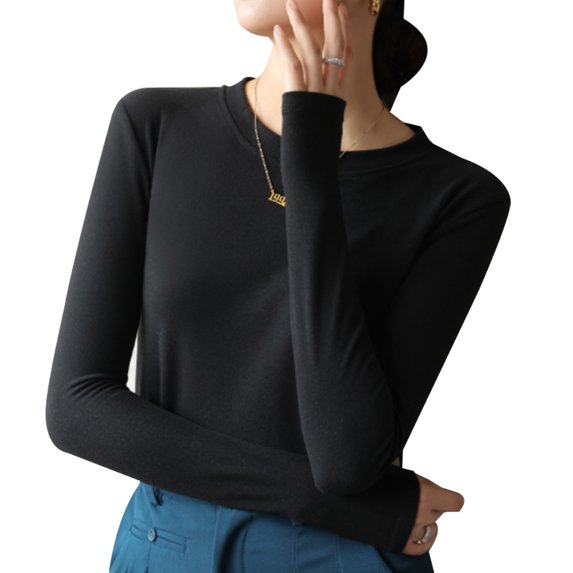 Womens T Shirts Long Sleeve Crew Neck Shirts Basic Tee Tops Blouse