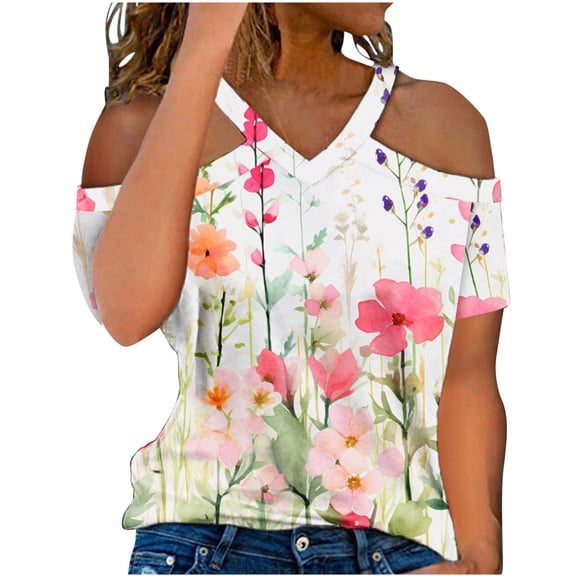 Womens T Shirts Loose Spring Fashion Outfits Summer Tees for Women 2026 Womens Summer Tops V Neck Crew Neck Tops Grey