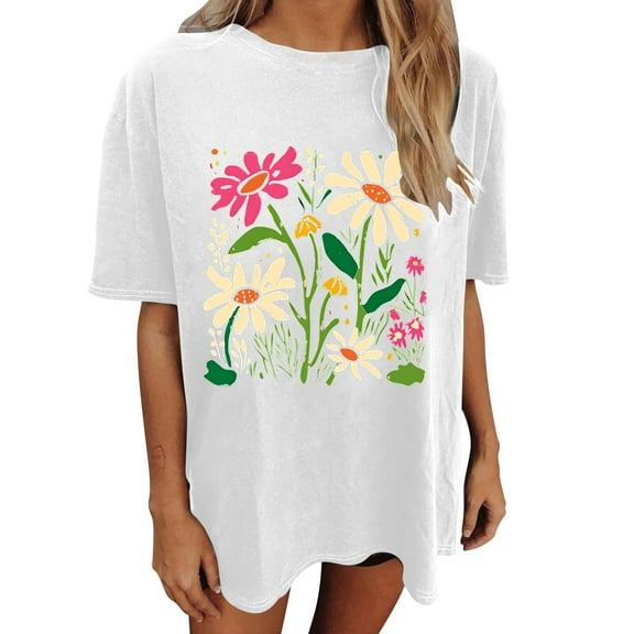 Womens T Shirts Loose Summer Tees for Women 2025 Trendy Women Short Sleeve Tops Casual Plus Size Golf Shirts for Women Dry Fit