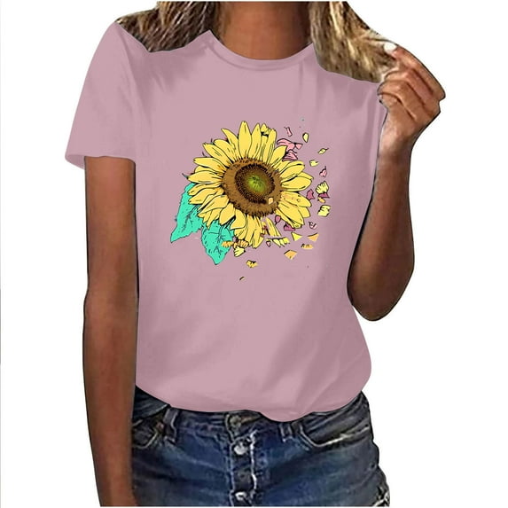 Womens T Shirts Loose V Neck Generic Brand Tops for Women Summer Tops for Women 2025 Cotton Short Sleeve Tunic Tops for Women 3Xl Clearance Deals