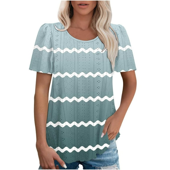 Womens T Shirts Loose V Neck Short Sleeve Tunic Tops for Women 3Xl Womens Tops Dressy Casual Short Sleeve Zipper Generic Brand Tops for Women