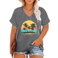 thumbnail image 1 of Womens T Shirts Plus Size V Neck T Shirts Women Short Sleeve Tops Casual Summer Tshirts Loose Fit Tee Tops for Women, 1 of 2