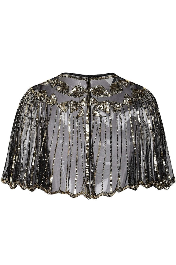 Womens T Shirts Sequin Flapper Cover Up Shawl Cape Spring 2026 Relaxed Fit Fashion Tees Gold One Size