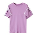 thumbnail image 1 of Womens T-Shirts Sevevn Women's Easy To Wear And Take Off Postoperative Care Clothing For Fractures Fully Open Short Sleeved Round Neck Top, 1 of 4