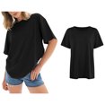 thumbnail image 1 of Womens T Shirts Short Sleeve Crew Neck Basic Tee Shirt Womens Summer Tops Work Tops for Women, 1 of 4