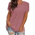 thumbnail image 1 of Womens T Shirts Short Sleeve Crewneck Loose Summer Spring Tops Short Sleeve Oversized T Shirts Fashion Basic Casual Tee Clothes 2025 Trendy, 1 of 4
