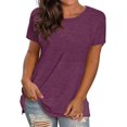 thumbnail image 1 of Womens T Shirts Short Sleeve Crewneck Loose Summer Spring Tops Short Sleeve Oversized T Shirts Fashion Basic Casual Tee Clothes 2025 Trendy, 1 of 4